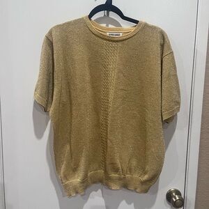Alfred Dunner Gold Crewneck Sweater